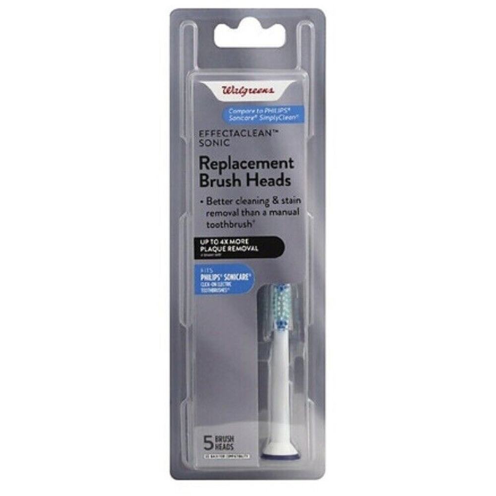 Effectaclean 5 Replacement Brush Heads Compatible w/ Philips Sonicare Toothbrush